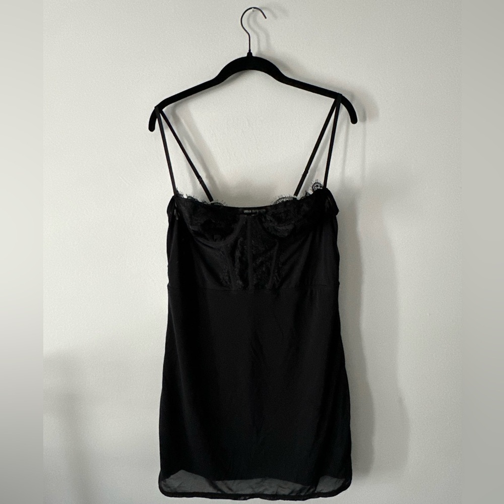 Urban Outfitters UO Modern Love Bustier Mini Dress | Large | Black